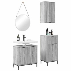 Ensemble de mobilier de salle de bain 3 pcs Sonoma gris 580823580823