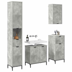 Ensemble de mobilier de salle de bain avec tiroir Gris béton 580825580825
