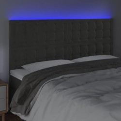 Tête de lit à LED Gris foncé 180x5x118/128 cm Velours 580829580829