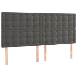 Tête de lit à LED Gris foncé 180x5x118/128 cm Velours 580829580829