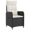 Ensemble de repas extérieur 3 pcs Noir et blanc crème 580830580830