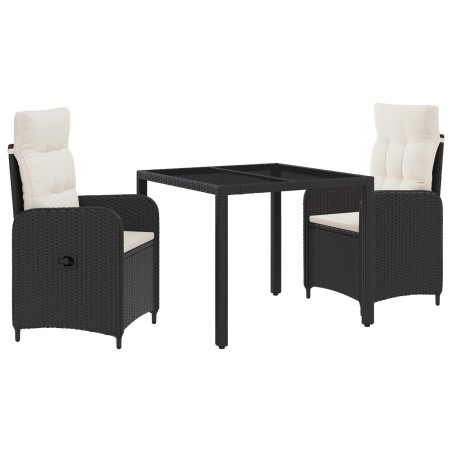 Ensemble de repas extérieur 3 pcs Noir et blanc crème 580831580831