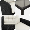 Ensemble de repas extérieur 3 pcs Noir et blanc crème 580831580831