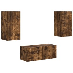 Ensemble meuble TV 2 pcs Chêne fumé Bois d'ingénierie 580832580832