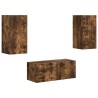 Ensemble meuble TV 2 pcs Chêne fumé Bois d'ingénierie 580832580832