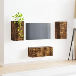 Ensemble meuble TV 2 pcs Chêne fumé Bois d'ingénierie 580832580832
