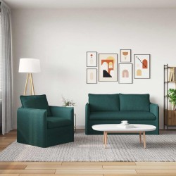 Ensemble de Canapés 2 pcs Vert foncé 156 x 82 x 85 cm Tissu 580833580833