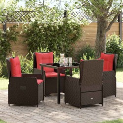 Ensemble de salle à manger pour jardin 5 pcs Marron Poly rotin 580843580843
