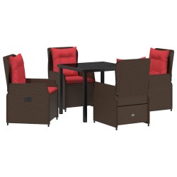 Ensemble de salle à manger pour jardin 5 pcs Marron Poly rotin 580843580843