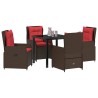 Ensemble de salle à manger pour jardin 5 pcs Marron Poly rotin 580843580843