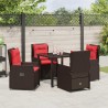 Ensemble de salle à manger pour jardin 5 pcs Marron Poly rotin 580843580843