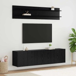 Unites TV Montage mural 6 pcs Chêne noir Bois d'ingénierie 580845580845