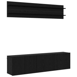 Unites TV Montage mural 6 pcs Chêne noir Bois d'ingénierie 580845580845