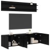 Unites TV Montage mural 6 pcs Chêne noir Bois d'ingénierie 580845580845