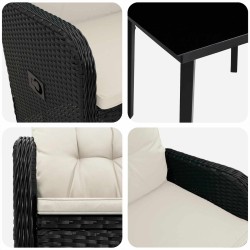 Ensemble de Tables Basses 3 pcs Noir et blanc crème 580849580849