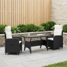 Ensemble de repas extérieur 3 pcs Noir et blanc crème polyrotin 580850580850