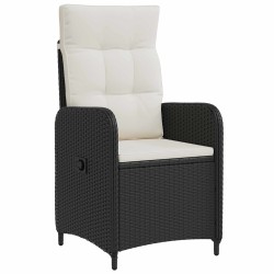 Ensemble de repas extérieur 3 pcs Noir et blanc crème polyrotin 580850580850