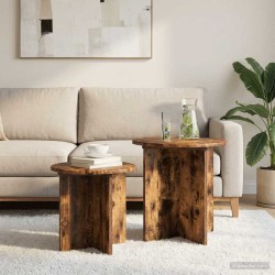 Ensemble de tables d'appoint 2 pcs Chêne Fumé Bois d’ingénierie 580852580852