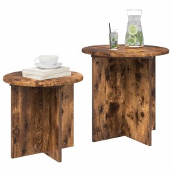 Ensemble de tables d'appoint 2 pcs Chêne Fumé Bois d’ingénierie 580852580852