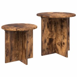 Ensemble de tables d'appoint 2 pcs Chêne Fumé Bois d’ingénierie 580852580852
