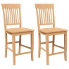 Tabourets de bar (lot de 2) en bois massif naturel et caoutchouc 580853580853