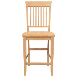 Tabourets de bar (lot de 2) en bois massif naturel et caoutchouc 580853580853