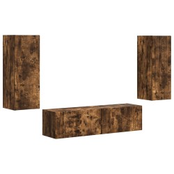 Ensemble meuble TV 2 pcs Chêne fumé Bois d'ingénierie 580854580854