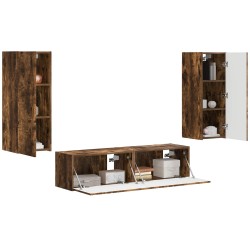 Ensemble meuble TV 2 pcs Chêne fumé Bois d'ingénierie 580854580854