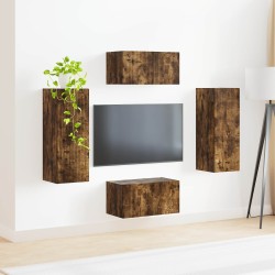 Ensemble meuble TV 2 pcs Chêne fumé Bois d'ingénierie 580854580854