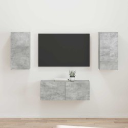 Ensemble meuble TV 2 pcs Gris béton Bois d'ingénierie 580855580855
