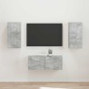 Ensemble meuble TV 2 pcs Gris béton Bois d'ingénierie 580855580855