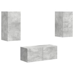 Ensemble meuble TV 2 pcs Gris béton Bois d'ingénierie 580855580855