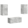 Ensemble meuble TV 2 pcs Gris béton Bois d'ingénierie 580855580855