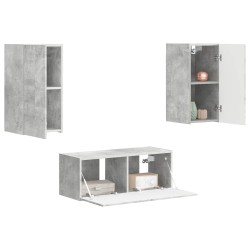 Ensemble meuble TV 2 pcs Gris béton Bois d'ingénierie 580855580855