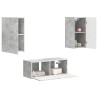 Ensemble meuble TV 2 pcs Gris béton Bois d'ingénierie 580855580855