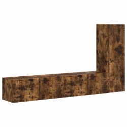 Ensemble meuble TV 3 pcs Chêne fumé Bois d'ingénierie 580856580856
