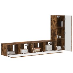 Ensemble meuble TV 3 pcs Chêne fumé Bois d'ingénierie 580856580856