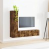 Ensemble meuble TV 3 pcs Chêne fumé Bois d'ingénierie 580856580856