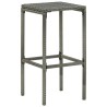 Tabourets de bar avec coussins lot de 3 gris résine tressée 580857580857