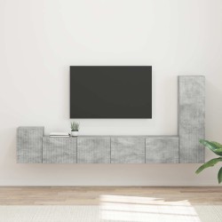 Ensemble meuble TV 3 pcs Gris béton Bois d'ingénierie 580858580858