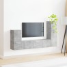 Ensemble meuble TV 3 pcs Gris béton Bois d'ingénierie 580858580858