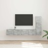 Ensemble meuble TV 3 pcs Gris béton Bois d'ingénierie 580859580859