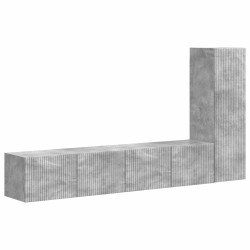 Ensemble meuble TV 3 pcs Gris béton Bois d'ingénierie 580859580859
