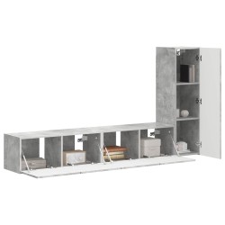 Ensemble meuble TV 3 pcs Gris béton Bois d'ingénierie 580859580859
