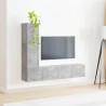 Ensemble meuble TV 3 pcs Gris béton Bois d'ingénierie 580859580859