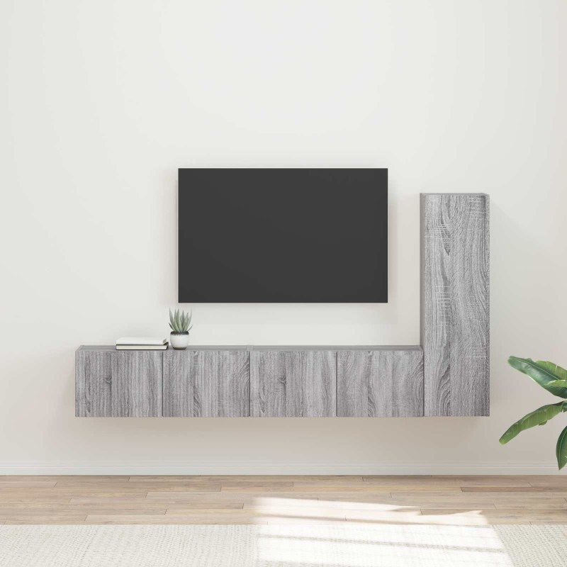 Ensemble meuble TV 3 pcs Gris Sonoma Bois d'ingénierie 580860580860