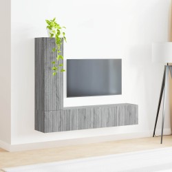 Ensemble meuble TV 3 pcs Gris Sonoma Bois d'ingénierie 580860580860