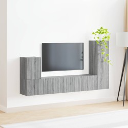 Ensemble meuble TV 3 pcs Gris Sonoma Bois d'ingénierie 580861580861