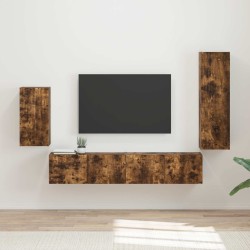Ensemble meuble TV 4 pcs Chêne fumé Bois d'ingénierie 580862580862