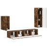 Ensemble meuble TV 4 pcs Chêne fumé Bois d'ingénierie 580862580862